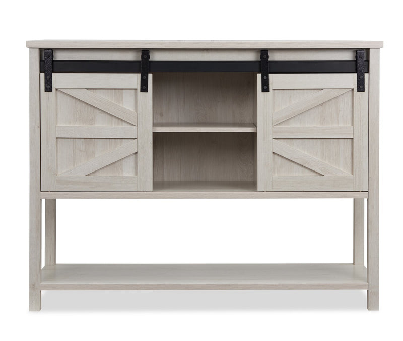 Armoire décorative Corbin de 47,25 po avec portes de grange coulissantes - chêne blanc