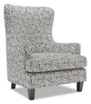 Fauteuil d’appoint à oreilles Sofa Lab personnalisable de 32 po fabriqué au Canada en tissu - Onyx multicolore