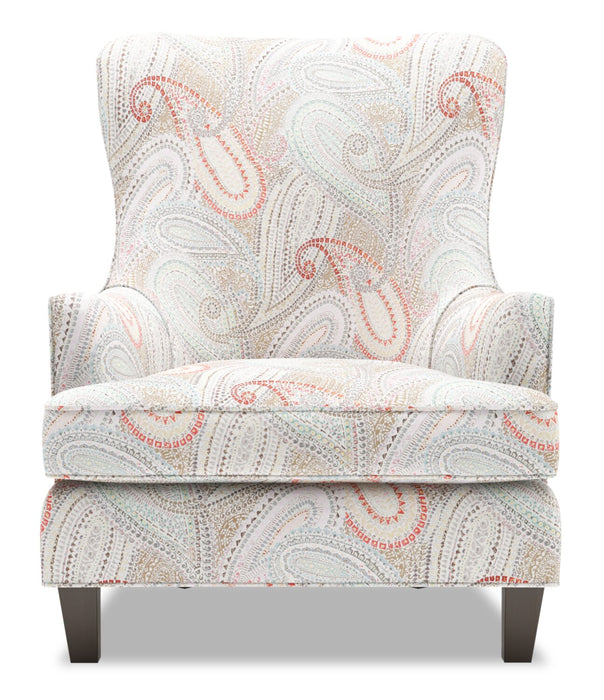 Fauteuil d’appoint à oreilles Sofa Lab personnalisable de 32 po fabriqué au Canada en tissu - Eden multicolore