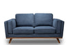 Causeuse Kassia de Kort & Co. de 65,4 po en tissu d’apparence lin avec base et pattes en bois - bleue