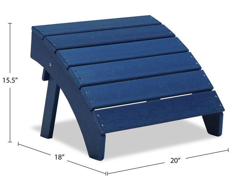 Pouf Bask pour la terrasse à l’extérieur - plastique à haute densité, résistant aux rayons UV et aux intempéries - bleu