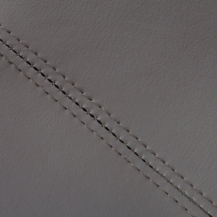 Tabouret Cole de hauteur comptoir en tissu de cuir végétalien et en métal - gris