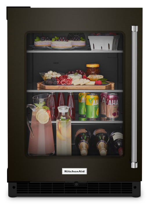 Réfrigérateur KitchenAid de 5,2 pi³ et de 24 po sous le comptoir - acier inoxydable noir avec fini PrintShieldMC - KURL314KBS