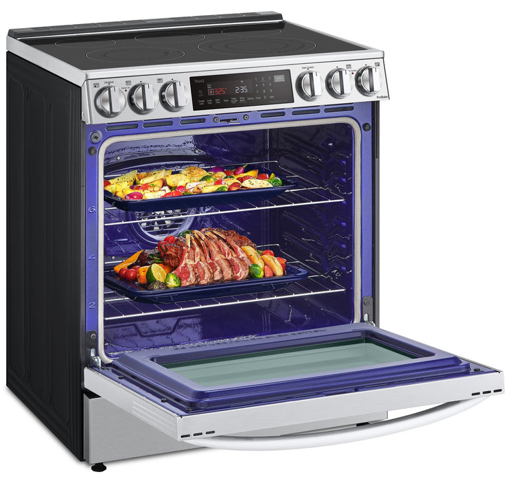 Cuisinière intelligente électrique LG de 6,3 pi³ avec friture à air et convection ProBake ConvectionMD - acier inoxydable Smudge-ProofMD - LSEL6335F