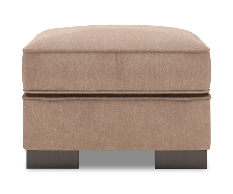 Pouf personnalisable Track de Sofa Lab de 24 po fabriqué au Canada en tissu d’apparence lin - brun Pax Wicker