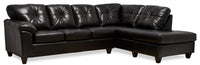  Sofa sectionnel de droite Addison 2 pièces fabriqué au Canada en similicuir avec coussins de siège amovibles - mûre