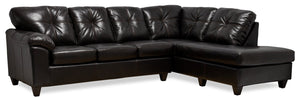 Sofa sectionnel de droite Addison 2 pièces en tissu Leath-Aire - mûre