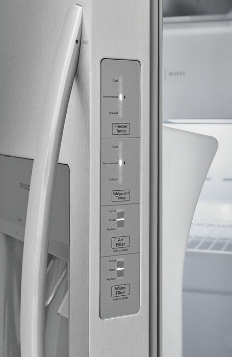 Réfrigérateur Frigidaire de 22,3 pi³ et de 33 po de profondeur standard à compartiments juxtaposés - acier inoxydable - FRSS2323AS