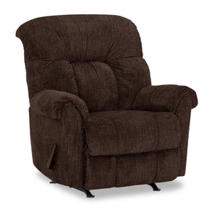 Fauteuil berçant inclinable Design à mon image de 36 po en tissu de chenille - brun vison combattant
