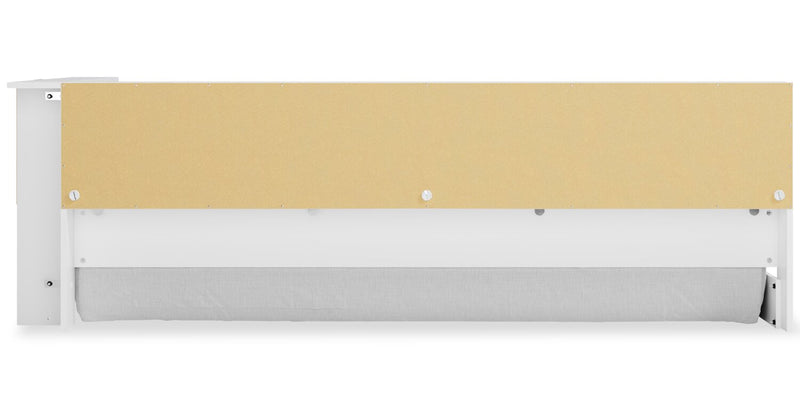 Lit plateforme bibliothèque Wolf pour enfants, blanc - format lit simple