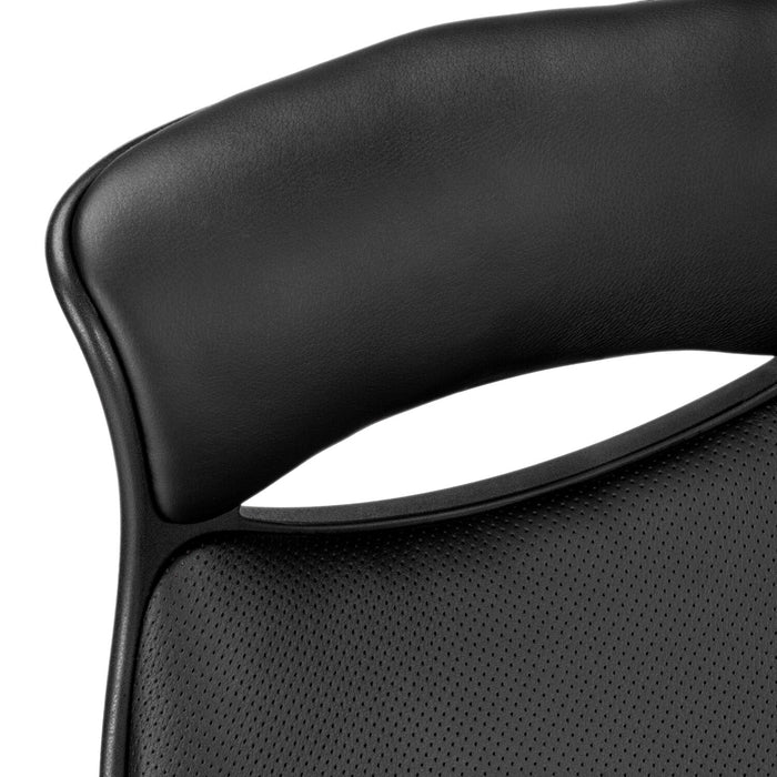 Fauteuil président Kegan de 28 po en similicuir - noir 