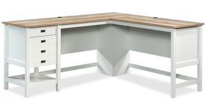 Bureau Joana en forme de L - blanc doux 