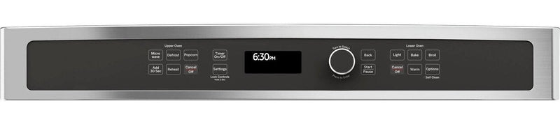 Four mural GE de 6,7 pi³ et de 30 po avec four à micro-ondes et convection européenne véritable - acier inoxydable - JT3800SHSS