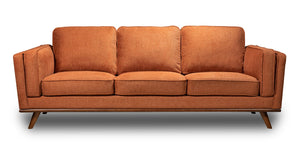 Sofa Kassia d'apparence lin - orange