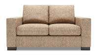  Causeuse Track de Sofa Lab de 62 po fabriquée au Canada en tissu d’apparence lin avec accoudoirs rectilignes - taupe Luxury Taupe 