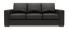 Sofa-lit personnalisable Track de Sofa Lab de 85 po fabriqué au Canada en tissu d’apparence lin avec accoudoirs rectilignes - gris Luna Kohl