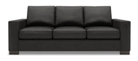 Sofa-lit Track de Sofa Lab de 85 po fabriqué au Canada en tissu d’apparence lin avec accoudoirs rectilignes - gris Luna Kohl 
