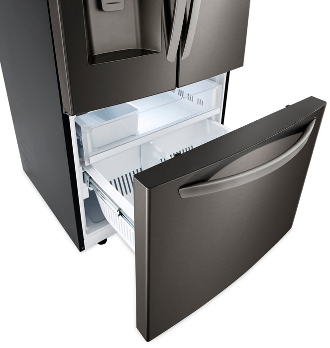 Réfrigérateur LG de 25 pi³ et de 33 po à portes françaises - acier inoxydable noir Smudge-ProofMD - LRFXS2503D