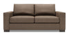 Sofa personnalisable Track de Sofa Lab de 75 po de format condo fabriqué au Canada en tissu d’apparence lin avec accoudoirs rectilignes - brun Luna Praline
