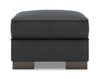 Pouf personnalisable Track de Sofa Lab de 24 po fabriqué au Canada en tissu d’apparence lin - gris Pax Pepper