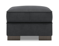 Pouf Track de Sofa Lab de 24 po fabriqué au Canada en tissu d’apparence lin - gris Pax Pepper