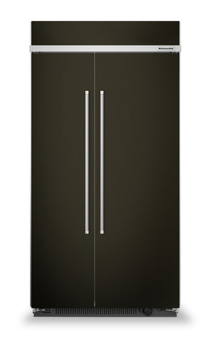 Réfrigérateur KitchenAid de 25,5 pi³ et de 42 po à compartiments juxtaposés - acier inoxydable noir avec fini PrintShieldMC - KBSN702MBS