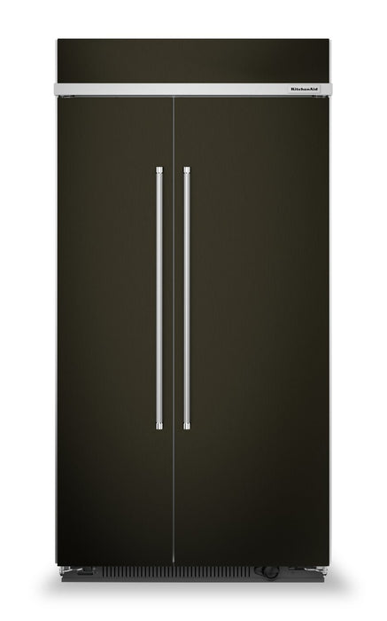 Réfrigérateur KitchenAid de 25,5 pi³ et de 42 po à compartiments juxtaposés - acier inoxydable noir avec fini PrintShieldMC - KBSN702MBS