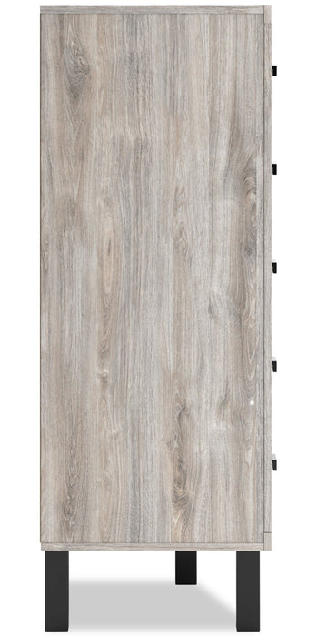 Commode verticale Zen de 44,7 po (L) x 52,5 po (H) à 5 tiroirs pour la chambre à coucher - grise