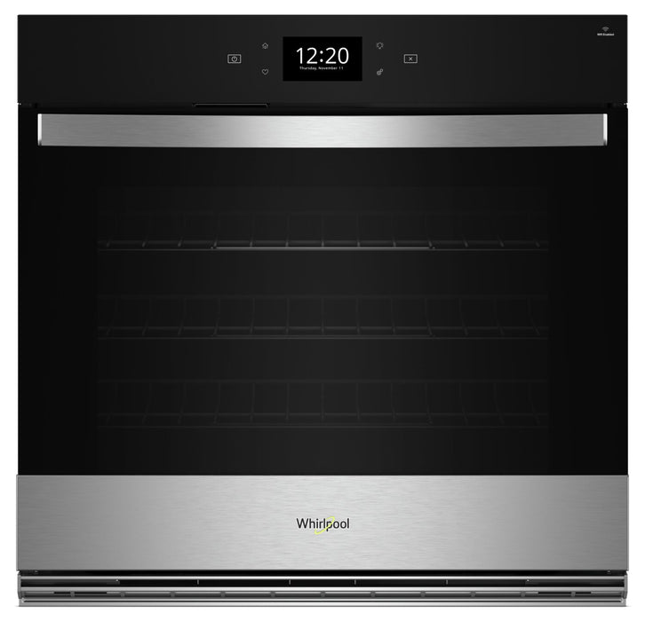 Four mural simple électrique Whirlpool de 4,3 pi³ et de 27 po avec convection véritable - acier inoxydable résistant aux traces de doigts - WOES7027PZ