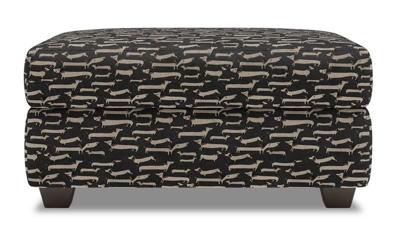 Pouf de rangement personnalisable The Trunk de Sofa Lab de 39 po fabriqué au Canada en tissu - Peppercorn multicolore