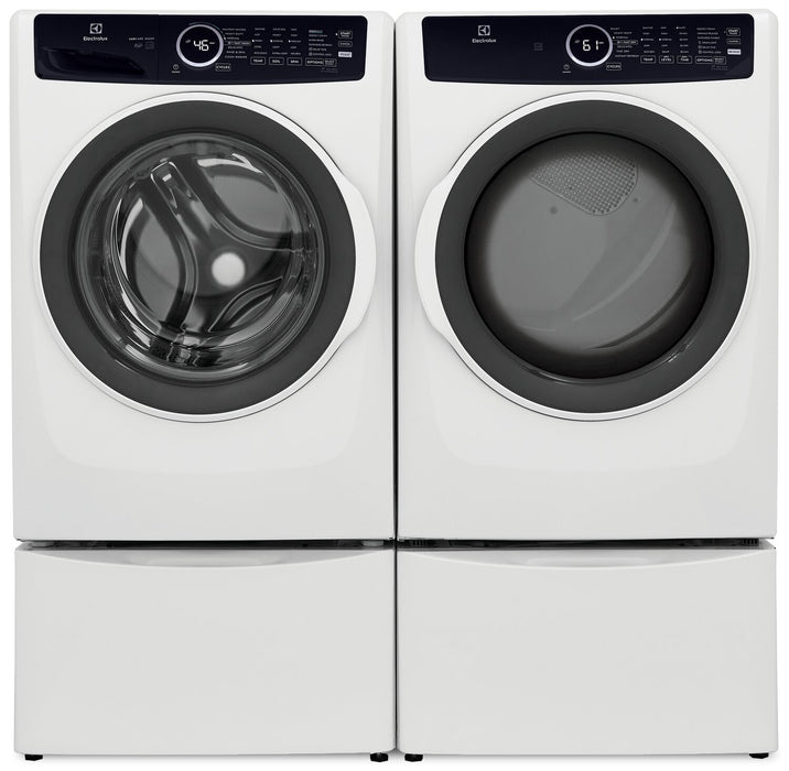 Laveuse à chargement frontal de 5,2 pi³ et sécheuse à gaz de 8 pi³ de Electrolux - blanches
