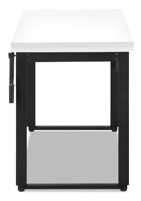 Bureau Kai de 47,25 po à hauteur réglable - blanc et noir