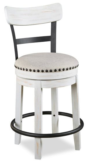 Tabouret pivotant Otis de hauteur comptoir - blanc