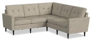Sofa sectionnel modulaire BLOK de Scott Living 5 pièces en tissu avec accoudoirs à l’anglaise et coussins réversibles - taupe