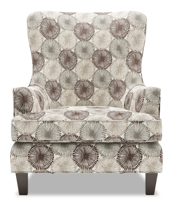 Fauteuil d’appoint à oreilles Sofa Lab personnalisable de 32 po fabriqué au Canada en tissu - Stone multicolore