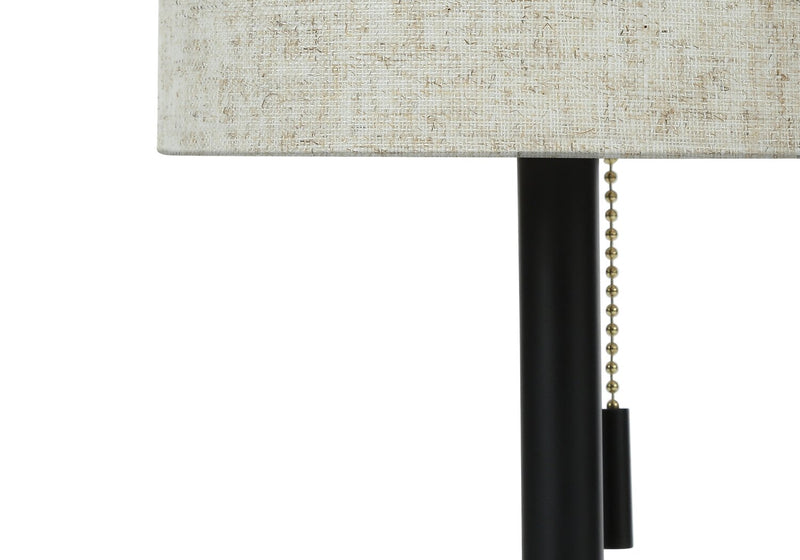 Ensemble 2 lampes de table de 17 po en métal noir avec recharge USB