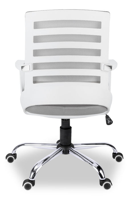 Chaise de bureau Felton de 24 po - blanche avec mailles grise