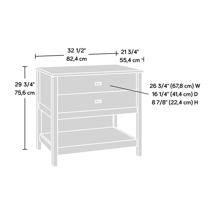 Classeur Joana de 32,44 po - blanc doux