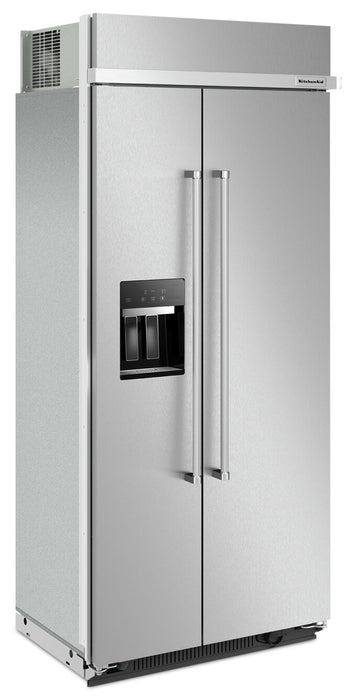 Réfrigérateur KitchenAid de 20,8 pi³ et de 36 po à compartiments juxtaposés - acier inoxydable avec fini PrintShieldMC - KBSD706MPS