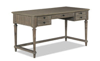 Bureau de travail Winston de 58 po à 3 tiroirs - bois de grève brun clair