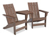 Ensemble Adirondack Nome 3 pièces pour la terrasse à l’extérieur - plastique à haute densité, résistant aux rayons UV et aux intempéries - brun