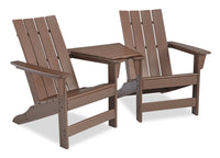  Ensemble Adirondack Nome 3 pièces pour la terrasse à l’extérieur - plastique à haute densité, résistant aux rayons UV et aux intempéries - brun