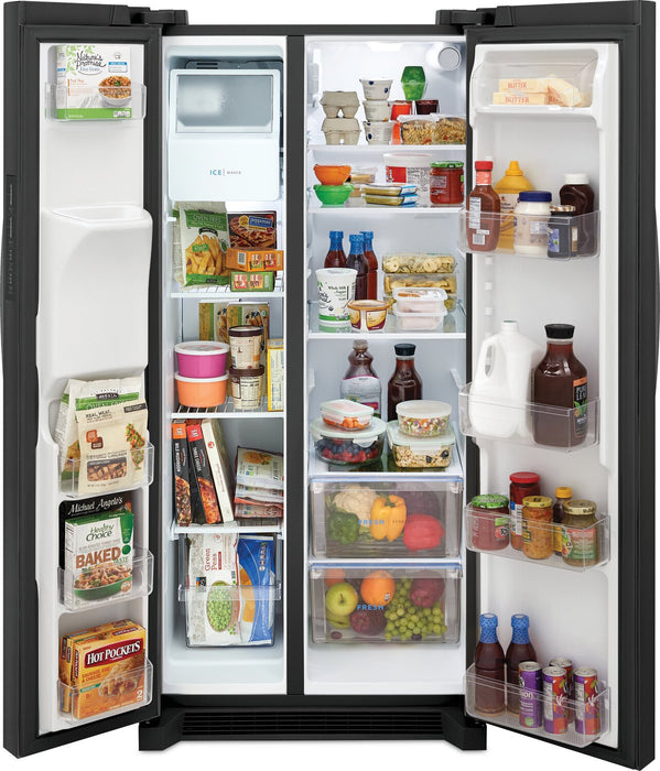 Réfrigérateur Frigidaire de 22,3 pi³ et de 33 po de profondeur standard à compartiments juxtaposés - acier inoxydable noir - FRSS2323AD
