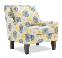  Fauteuil d’appoint club Sofa Lab de 29 po fabriqué au Canada en tissu avec pattes en bois - Sunshine multicolore 