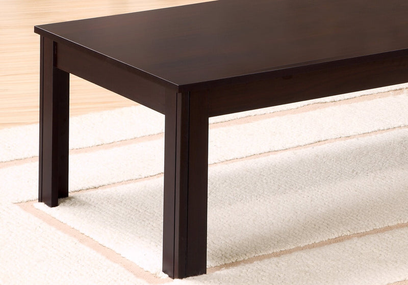 Ensemble 3 tables modernes Kiana de 44 po (table à café et 2 tables de bout) - espresso 