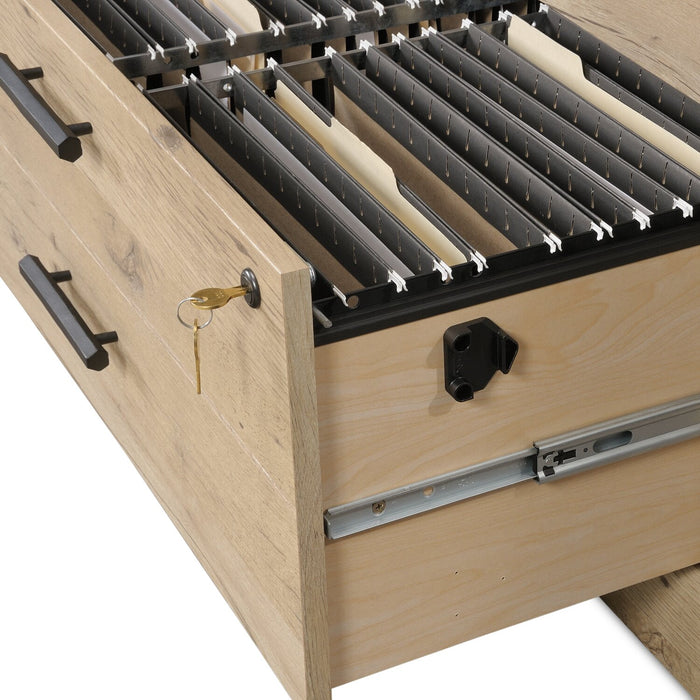 Classeur Akira de 31,26 po à 2 tiroirs - chêne clair