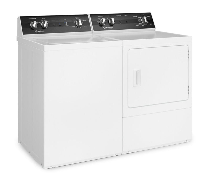 Laveuse à chargement par le haut de 3,2 pi3 et sécheuse électrique de 7 pi3 de Huebsch - blanches
