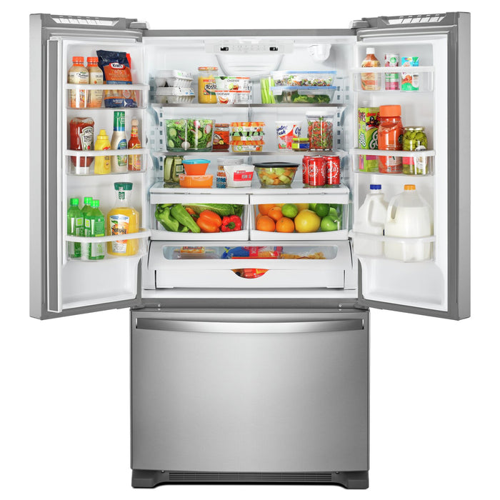 Réfrigérateur Whirlpool de 22 pi³ et de 35 po à congélateur inférieur - acier inoxydable résistant aux traces de doigts - WRFF5333PZ
