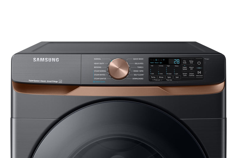 Laveuse à la vapeur Samsung à chargement frontal de 5,8 pi³ - acier inoxydable noir - superposable - WF50BG8300AVUS