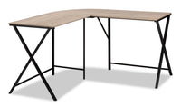 Bureau en coin en forme de L Lidia de 55,25 po - taupe